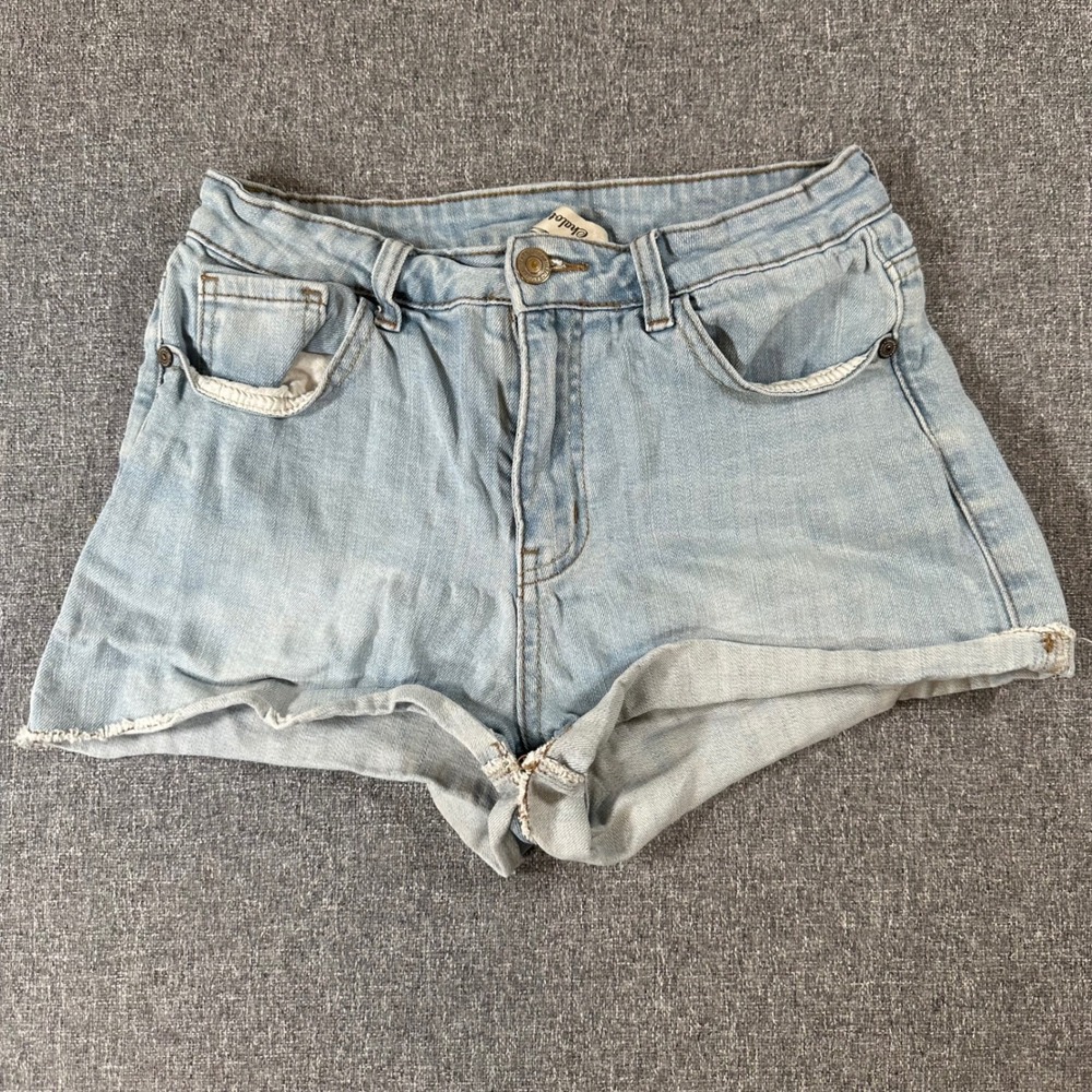 Charlotte Russe Womens Light Wash Denim Jean Shorts Size 4 High‎ Waisted Y2K